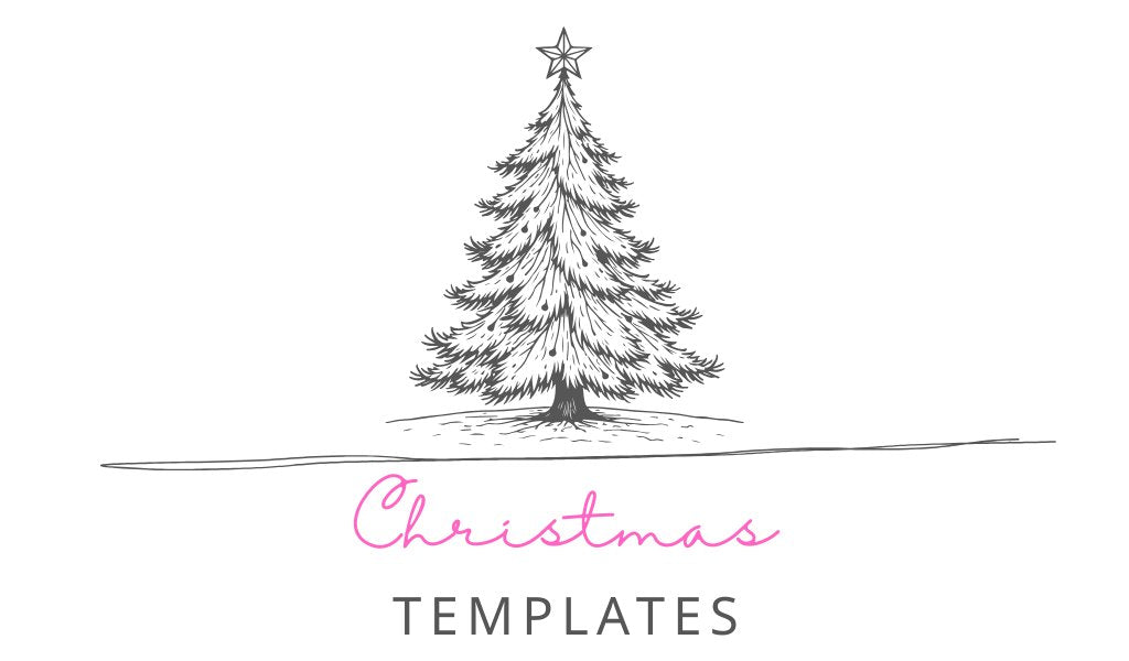 Customizable printable Christmas templates including invitations, planners, stickers, labels, and party supplies.