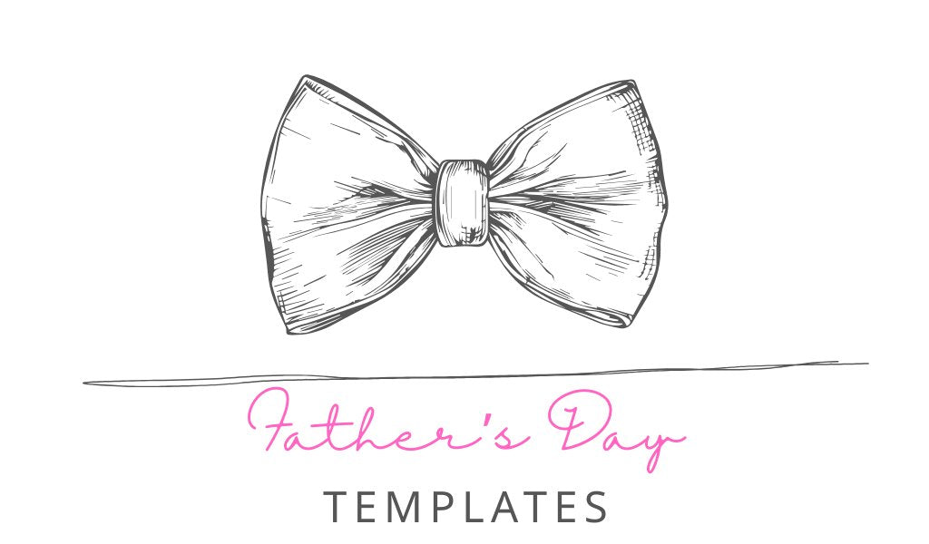 Customizable printable Father’s Day templates including invitations, planners, stickers, labels, and gift tags.