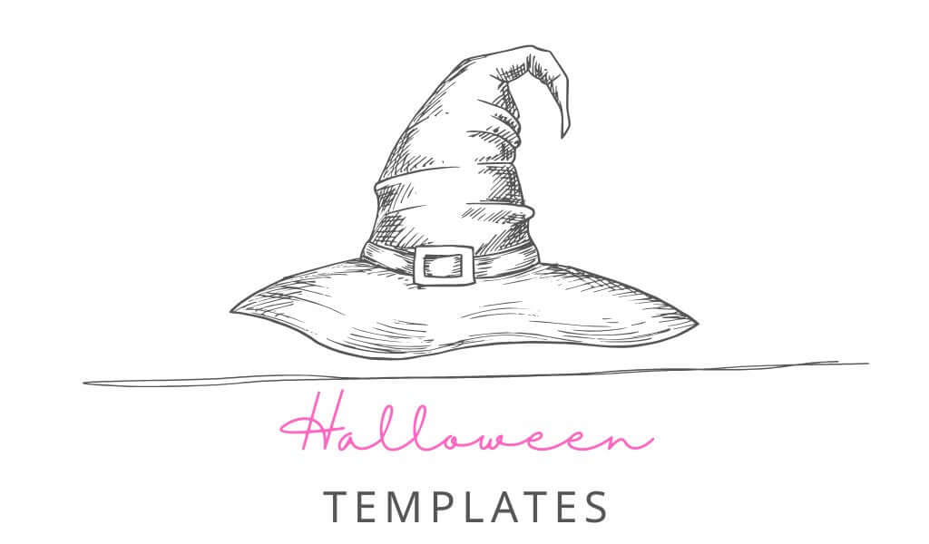 Customizable printable Halloween templates including invitations, planners, stickers, labels, and party supplies.