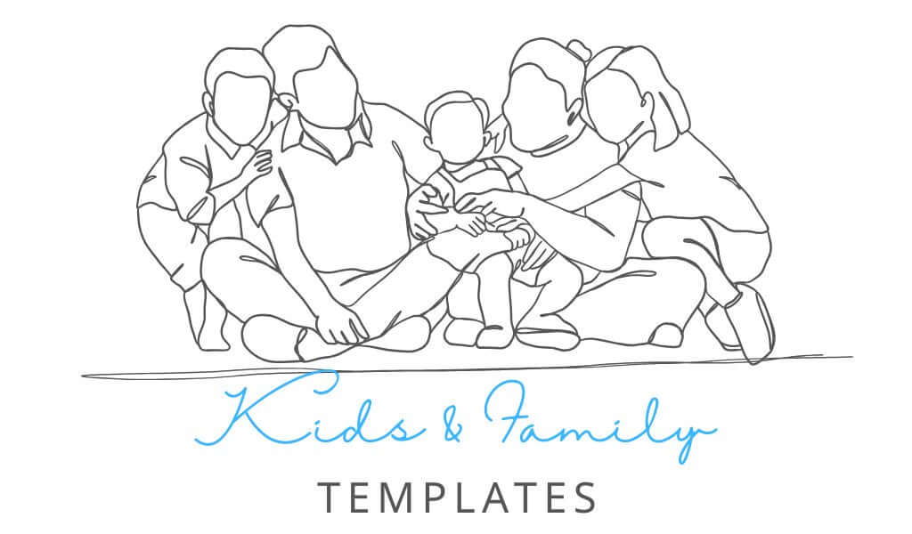 Customizable printable kids and family templates including planners, schedules, trackers, and activities.