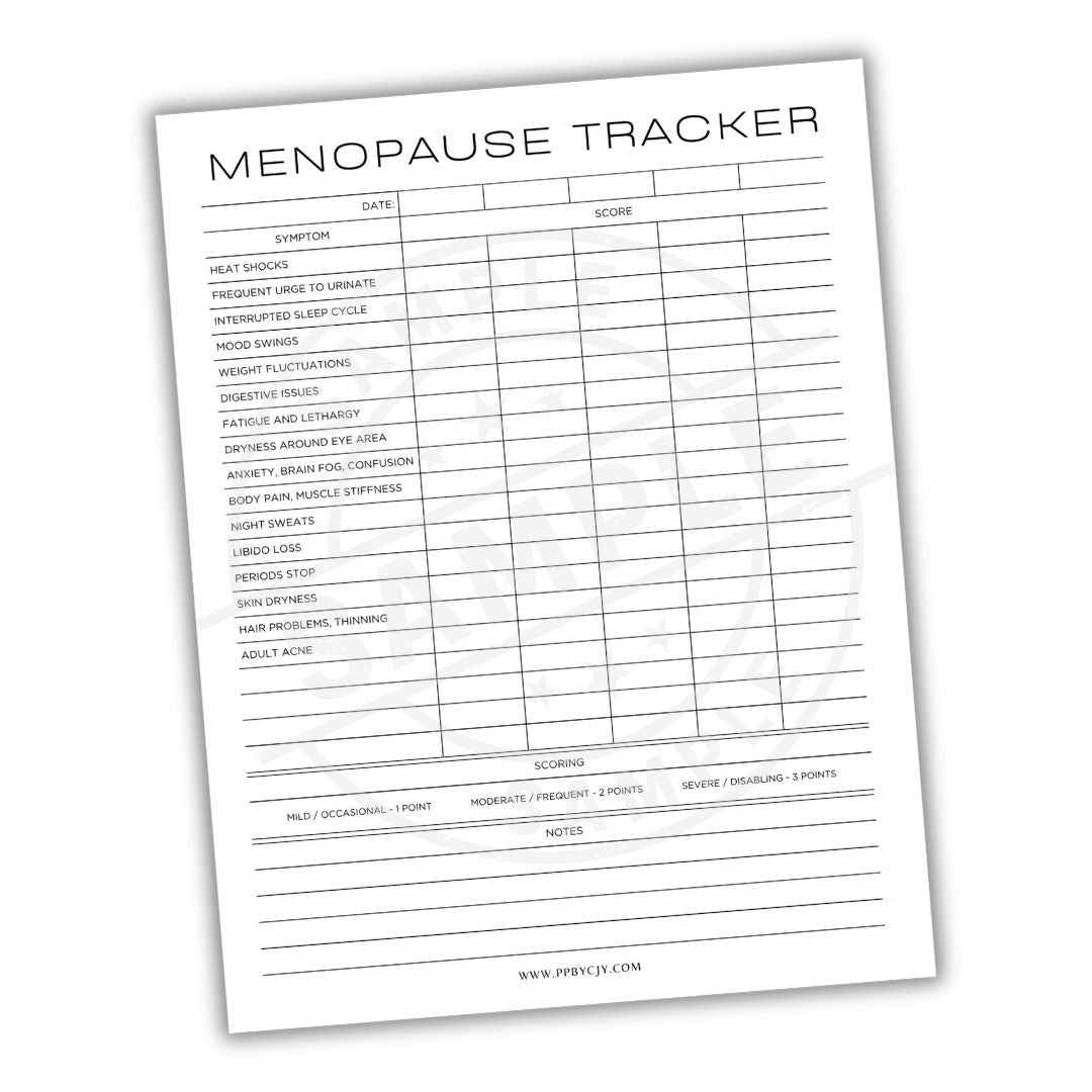 menopause tracker template | pdf for symptom management