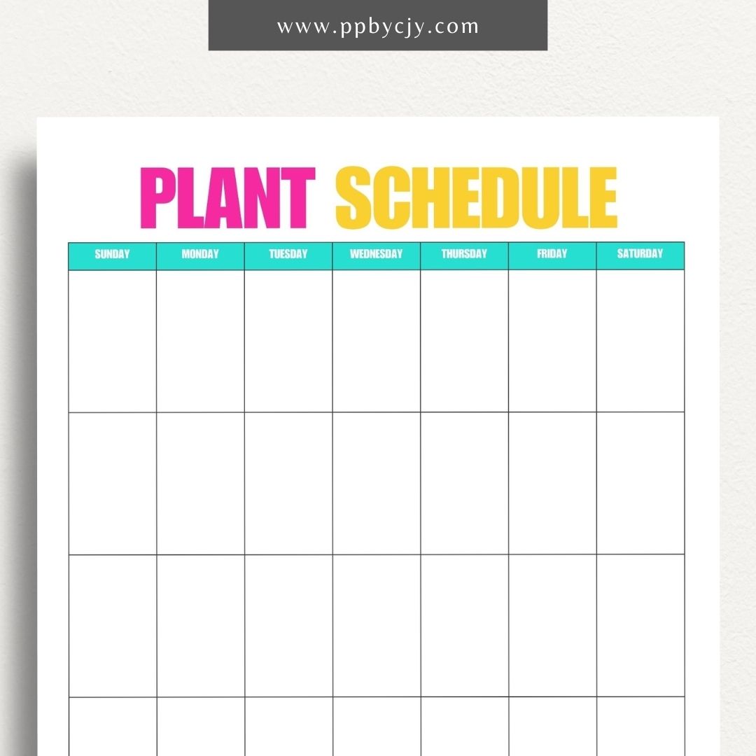 Seed Planting Schedule Printable Template – Digital download for planning and tracking planting dates, growth stages, and harvest times for different seeds