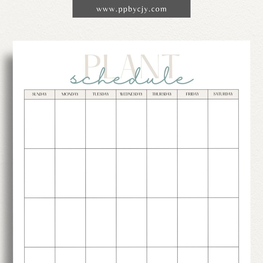 Seed Planting Schedule Printable Template – Digital download for planning and tracking planting dates, growth stages, and harvest times for different seeds