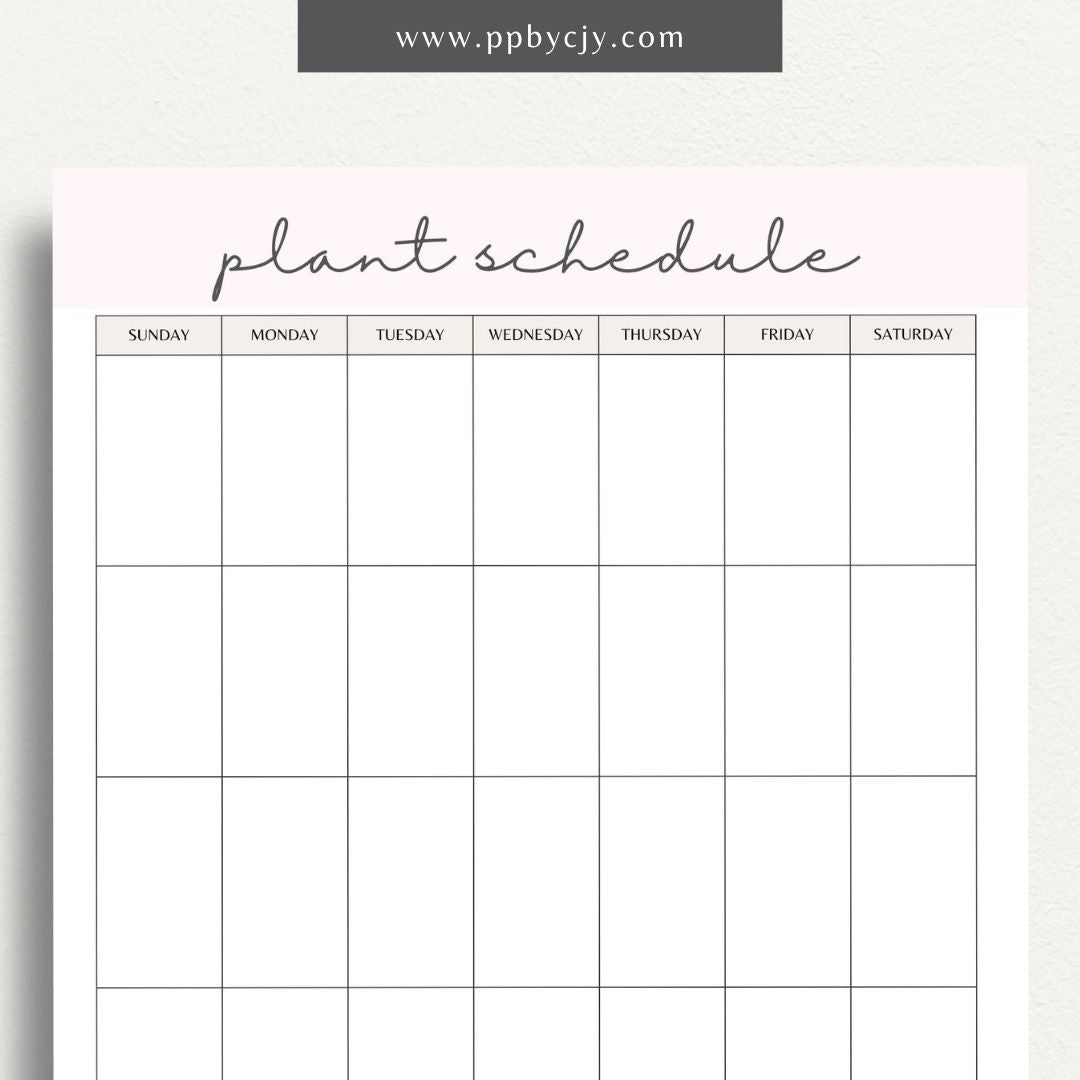 Seed Planting Schedule Printable Template – Digital download for planning and tracking planting dates, growth stages, and harvest times for different seeds