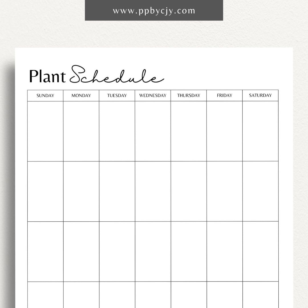 Seed Planting Schedule Printable Template – Digital download for planning and tracking planting dates, growth stages, and harvest times for different seeds