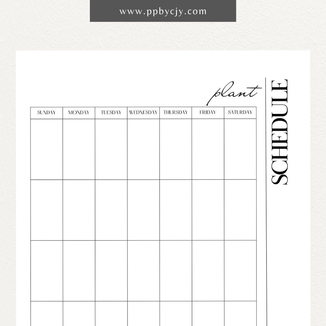 Seed Planting Schedule Printable Template – Digital download for planning and tracking planting dates, growth stages, and harvest times for different seeds