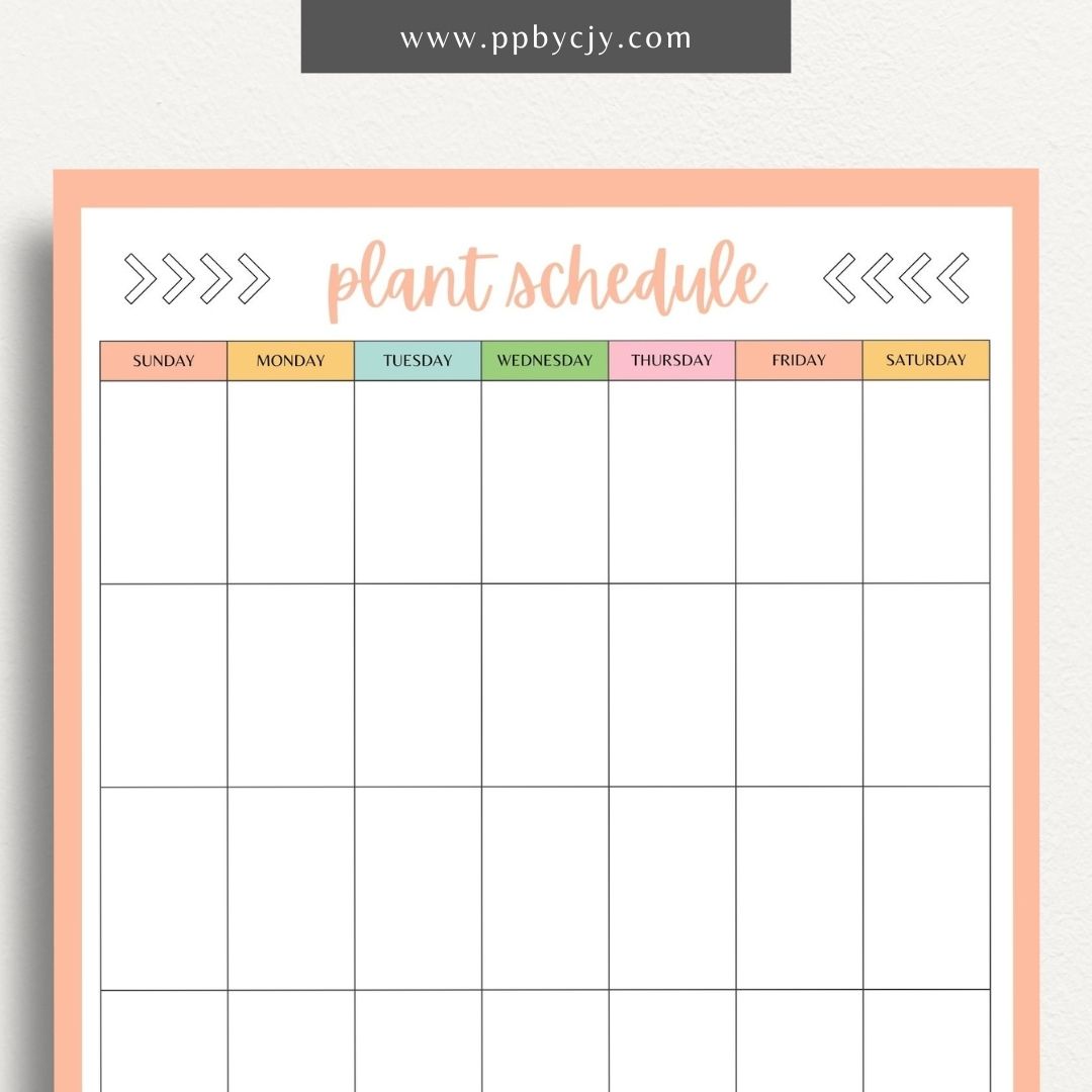 Seed Planting Schedule Printable Template – Digital download for planning and tracking planting dates, growth stages, and harvest times for different seeds