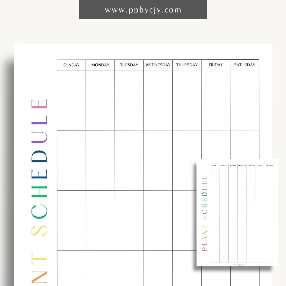 Seed Planting Schedule Printable Template – Digital download for planning and tracking planting dates, growth stages, and harvest times for different seeds