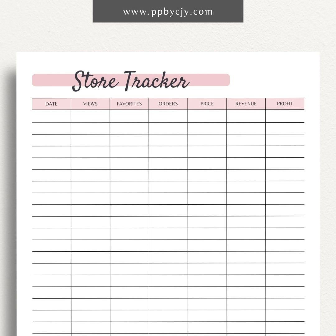 Store Tracker Printable PDF Template