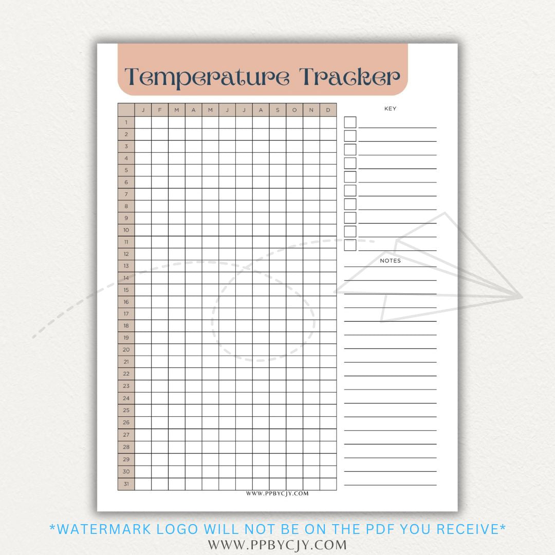 Temperature Tracker Printable PDF Template