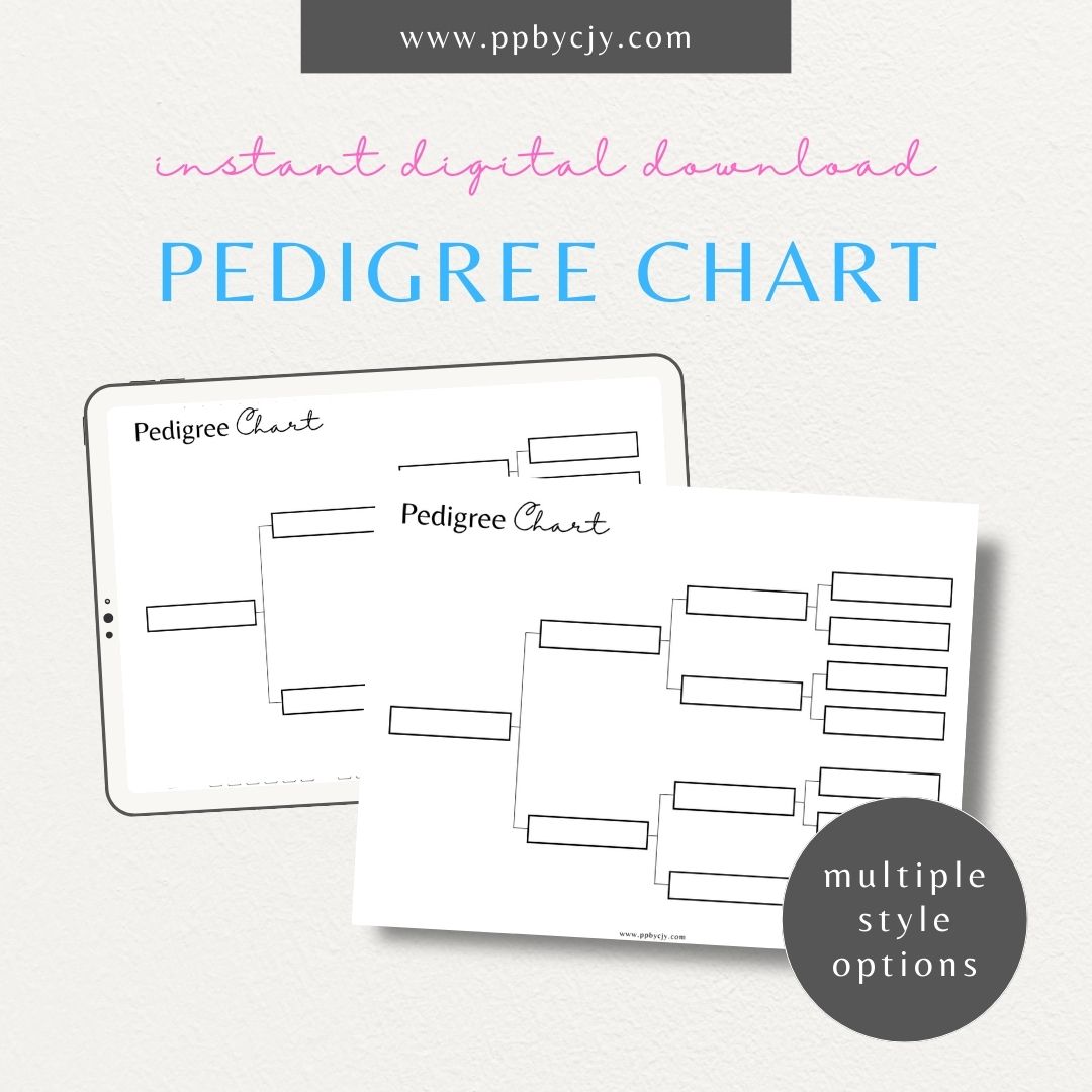 Animal Pedigree Chart Printable Template: Genetic Heritage Tracker