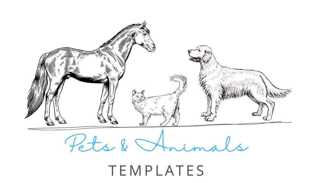 Customizable printable pets and animals templates including pet care trackers, schedules, journals, and logs.
