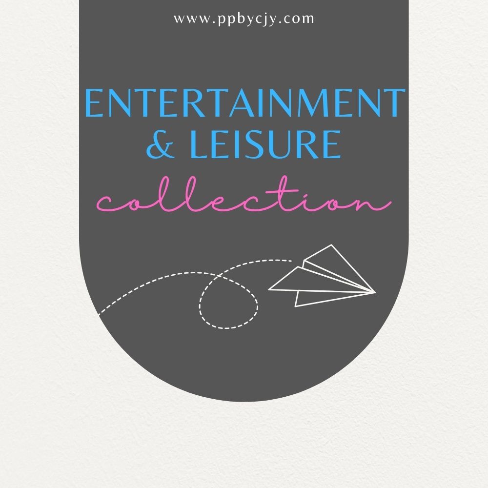 Customizable printable entertainment and leisure templates including planners, trackers, journals, and games.