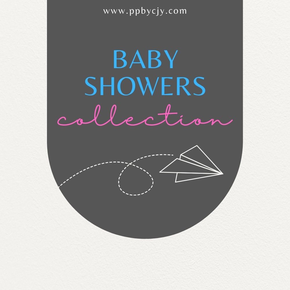 Customizable printable baby shower templates including invitations, planners, stickers, labels, and party supplies.