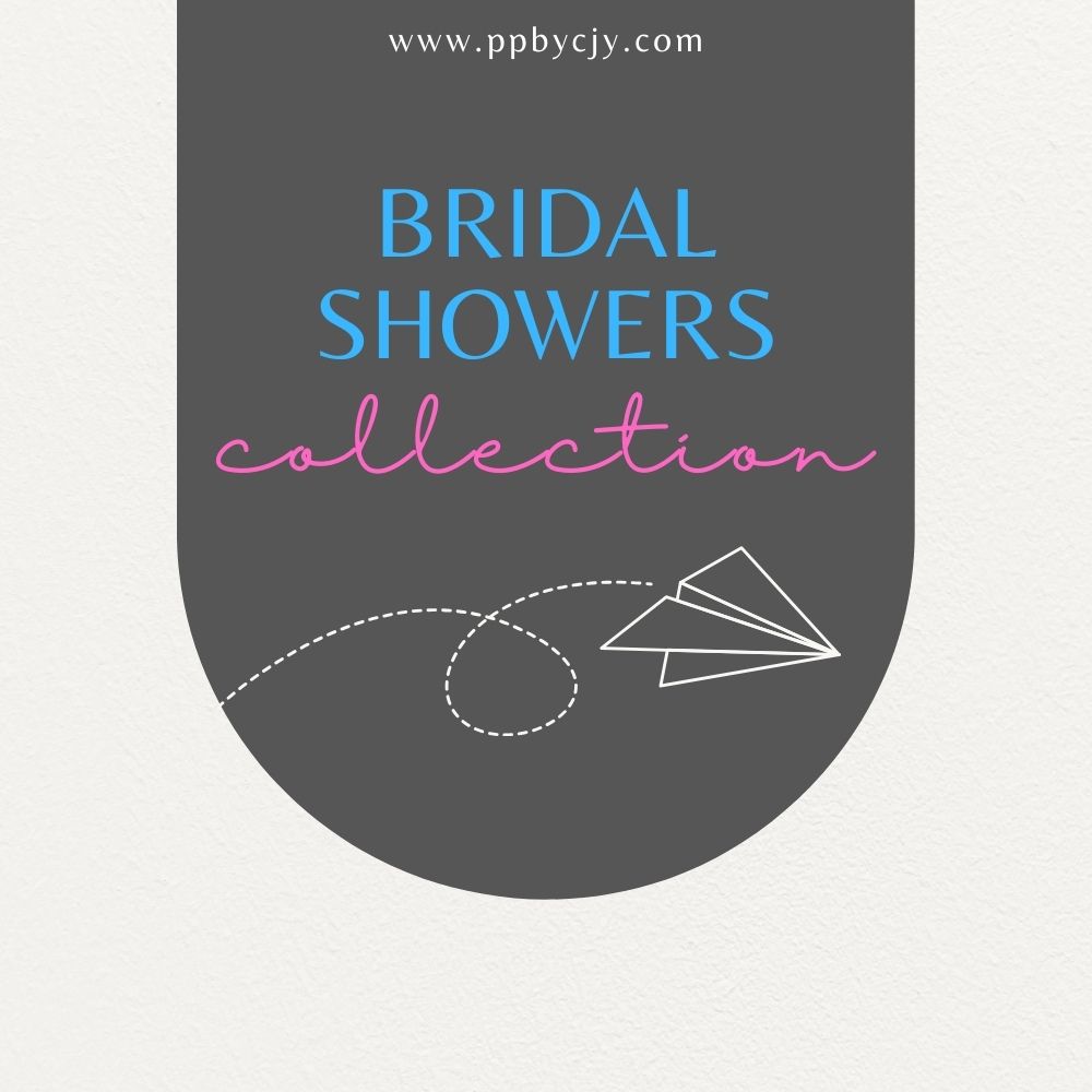 Customizable printable bridal shower templates including invitations, planners, stickers, labels, and party supplies.