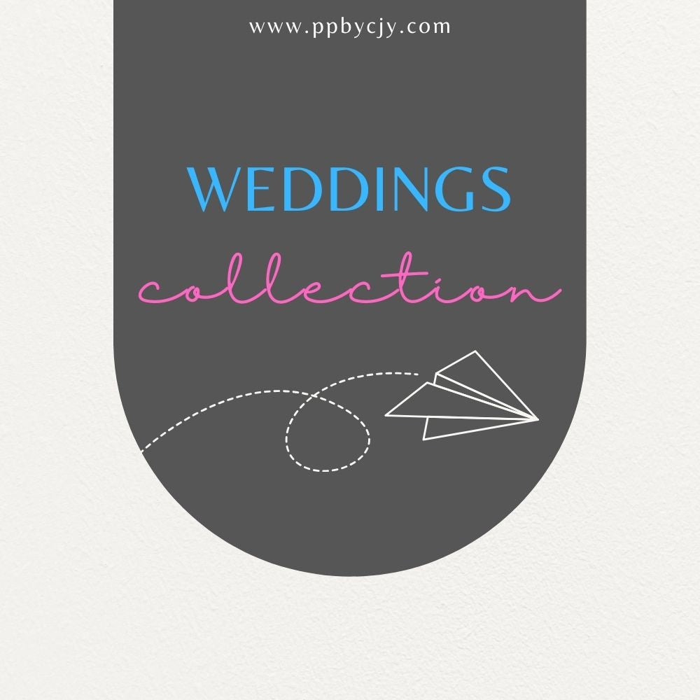 Customizable printable wedding templates including invitations, planners, stickers, labels, and party supplies.