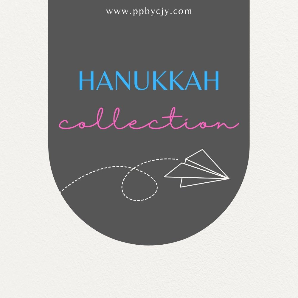 Customizable printable Hanukkah templates including invitations, planners, stickers, labels, and party supplies.