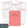 Bariatric surgery planner with various pages on a white background