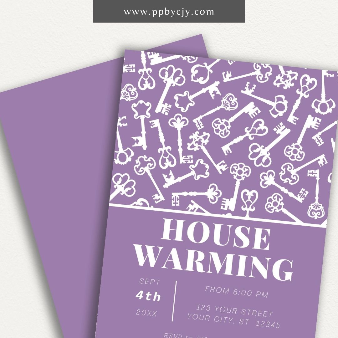 Modern Housewarming Invitation Template Printable – Digital download with contemporary house design