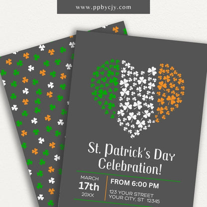 St. Patrick’s Day Invitation – Printable shamrock party invitation for St. Patty’s celebration.