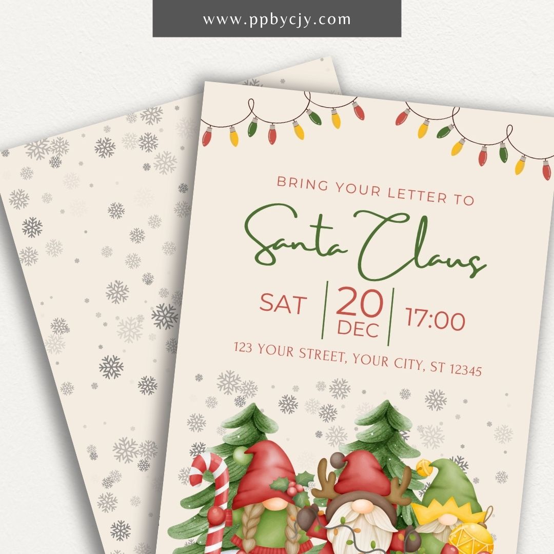 Elegant Christmas Invitation Printable – Editable festive dinner or holiday party template with sophisticated designs.