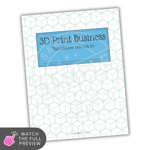Planner with geometric design and '3D Print Business' label on a white background