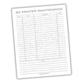 3D Printer Maintenance Printable PDF Template
