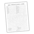 3D Printing Log Printable PDF Template