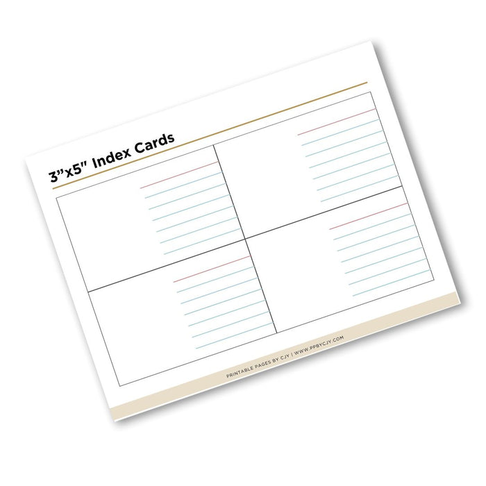 3x5 Split Right Side Lined Index Cards
