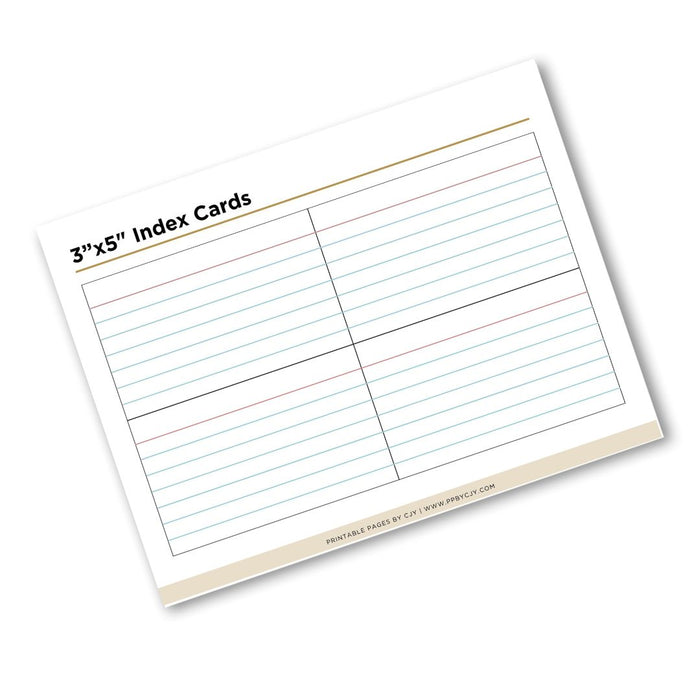 3x5 Lined Index Cards