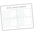 3x5 index card template with grid lines on a white background