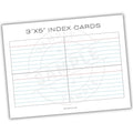 3x5 index card with grid lines on a white background