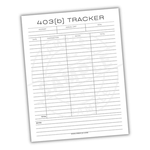 403(b) Tracker form on a white background