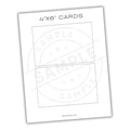 Sheet of 4x6 card templates with 'SAMPLE' text on a white background