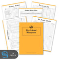Set of bar and alcohol management checklists with an orange cover on a white background.