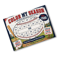 Baseball Fundraiser Tracker printable color in donation goal sheet for team fundraising and event tracking
