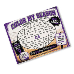 Volleyball Fundraiser Tracker printable color in donation goal sheet for team fundraising and event tracking
