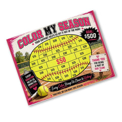 Softball Fundraiser Tracker printable color in donation goal sheet for team fundraising and event tracking

