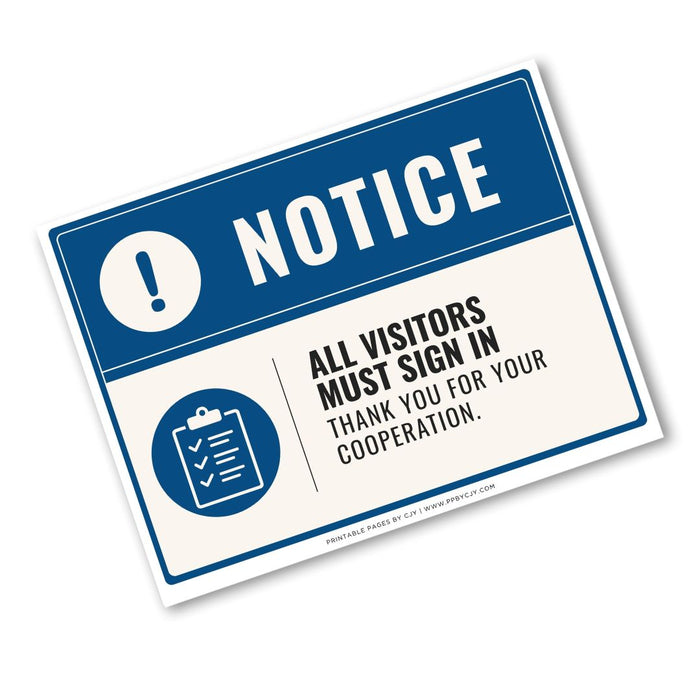 All Visitors Must Sign In Sign