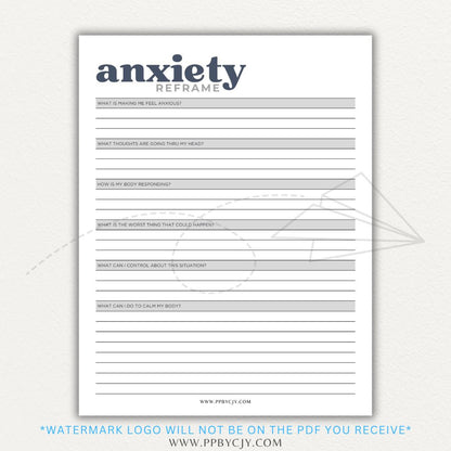 Reframe your anxiety with this printable sheet to manage negative thoughts