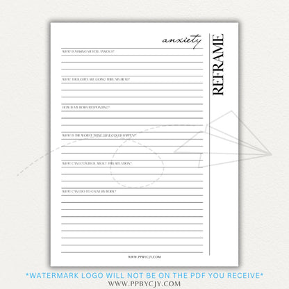 Reframe your anxiety with this printable sheet to manage negative thoughts