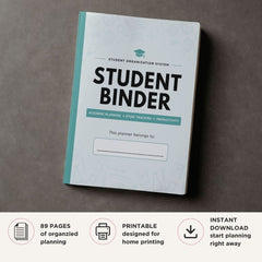 Student Success Binder printable student success planner cover