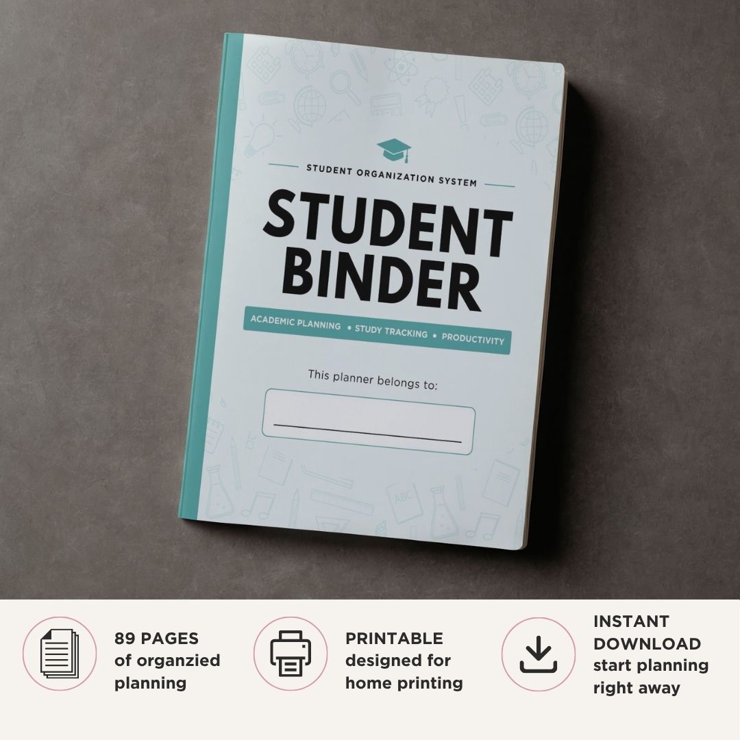 Student Success Binder printable student success planner cover