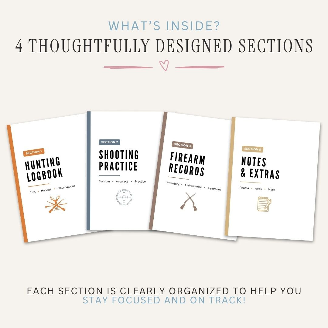 Hunting & Shooting Binder printable hunting logbook sections