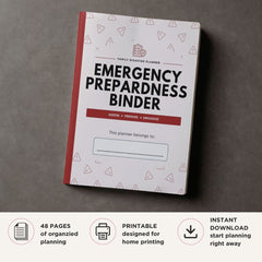 Emergency Prep Binder - 48 Page Family Emergency Organizer cover page