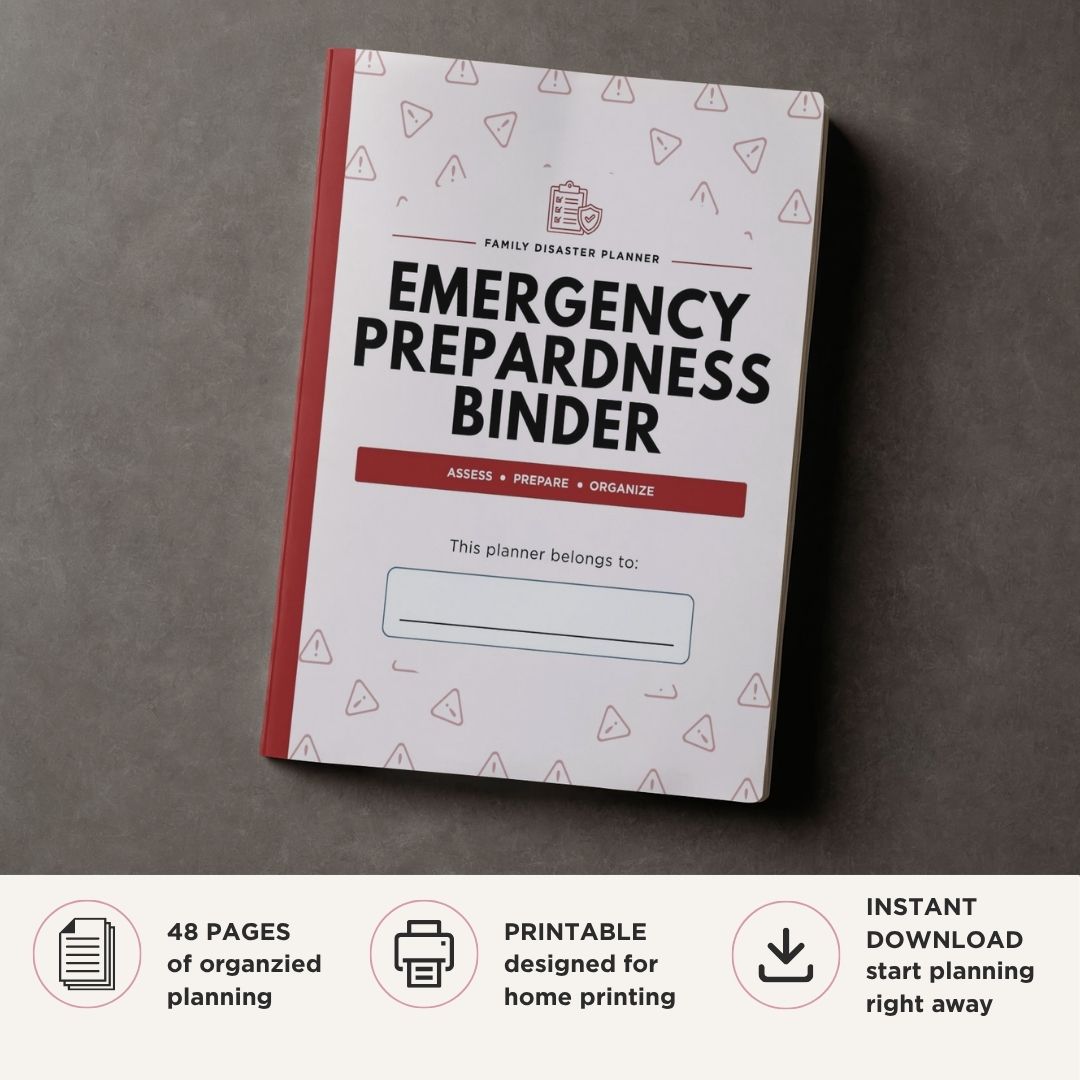Emergency Prep Binder - 48 Page Family Emergency Organizer cover page