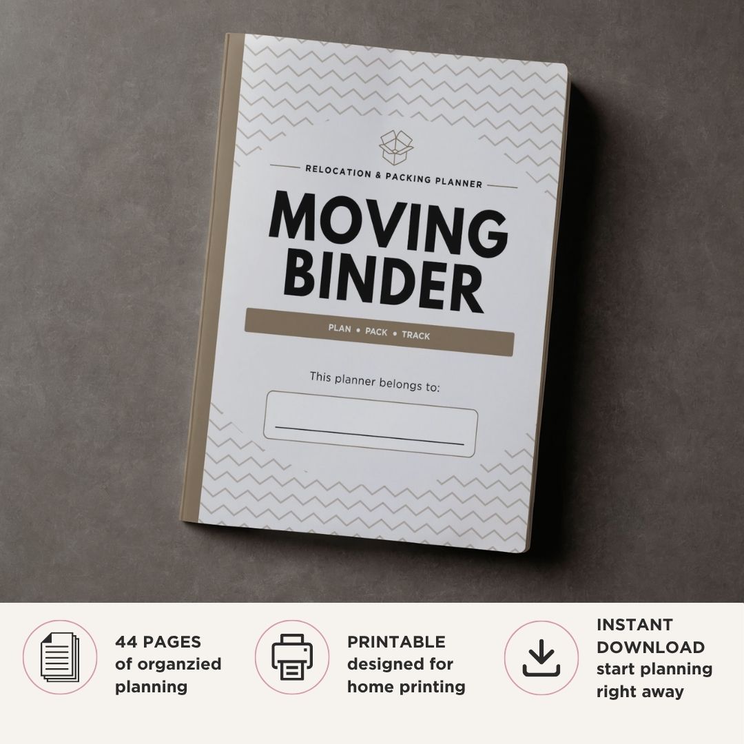 Moving Binder - 44 Page Home Moving Planner & Packing Organizer cover page