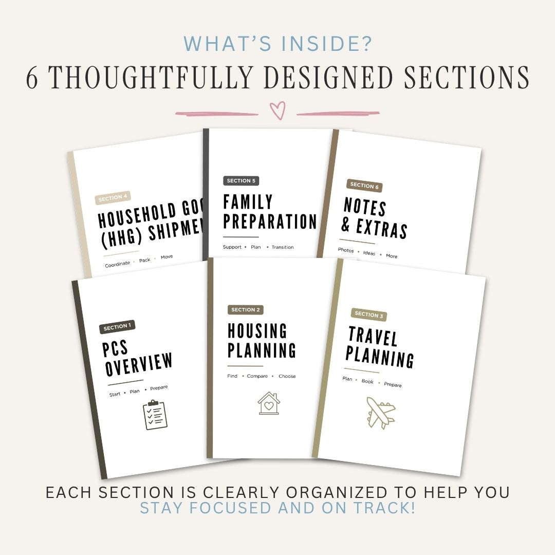 Military PCS Moving Binder printable relocation planner sections