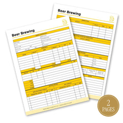 Beer Brewing Log Sheet printable homebrew recipe and fermentation tracker for brewing records and tasting notes
