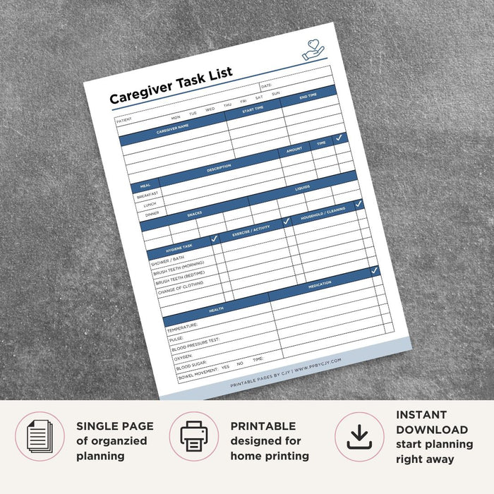 Caregiver Task List